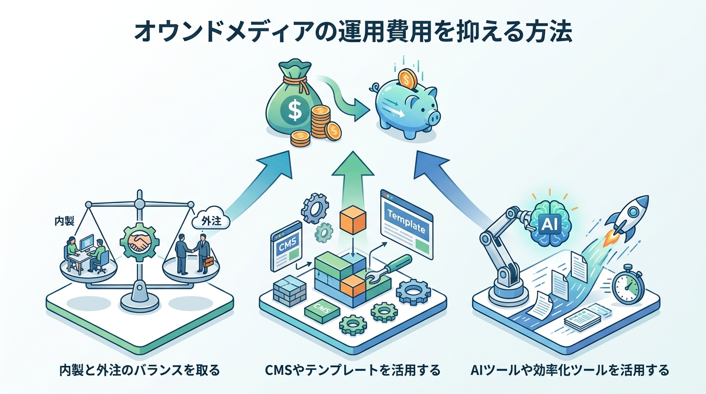 オウンドメディアの運用費用を抑える方法