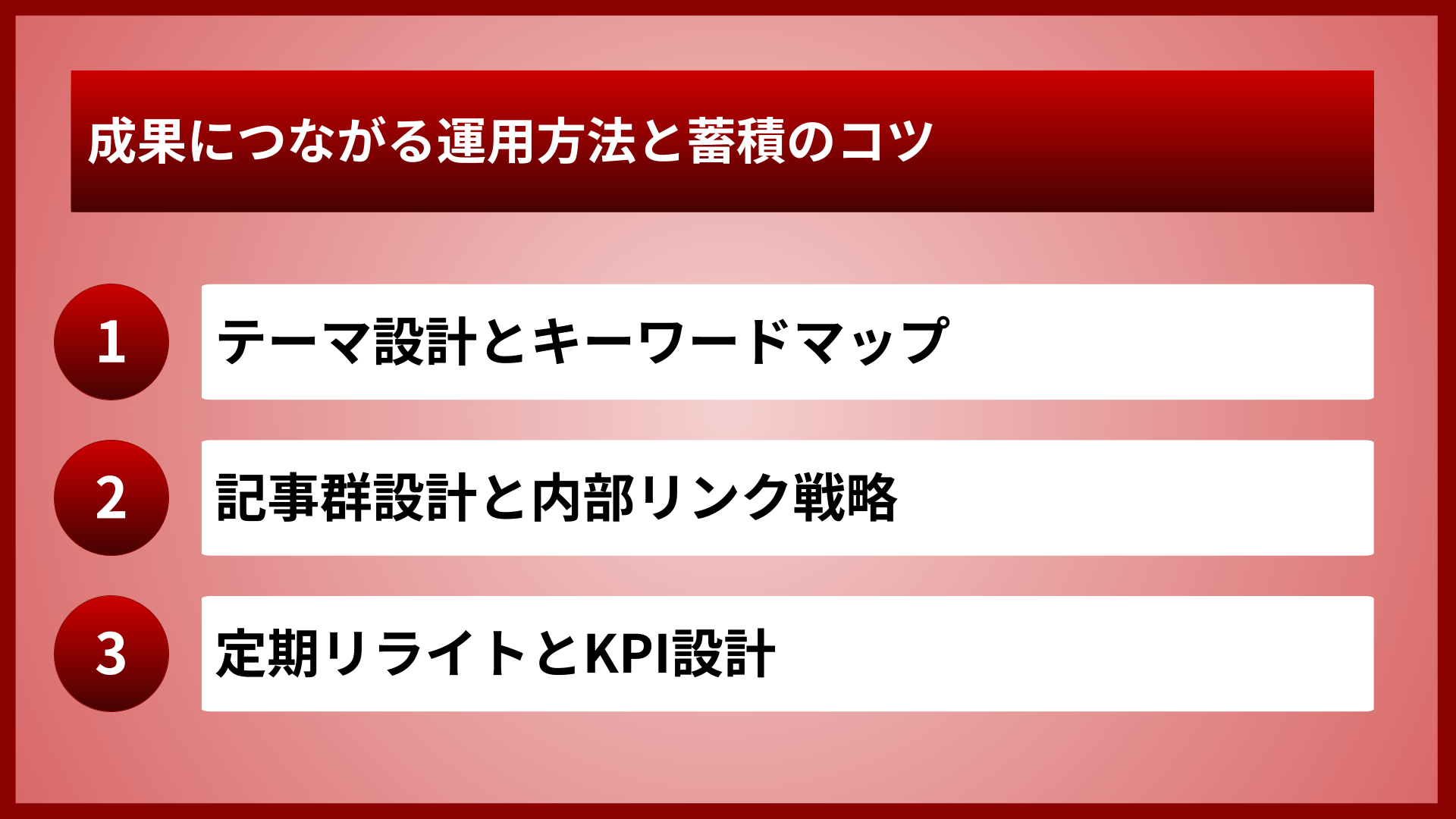 成果につながる運用方法と蓄積のコツ