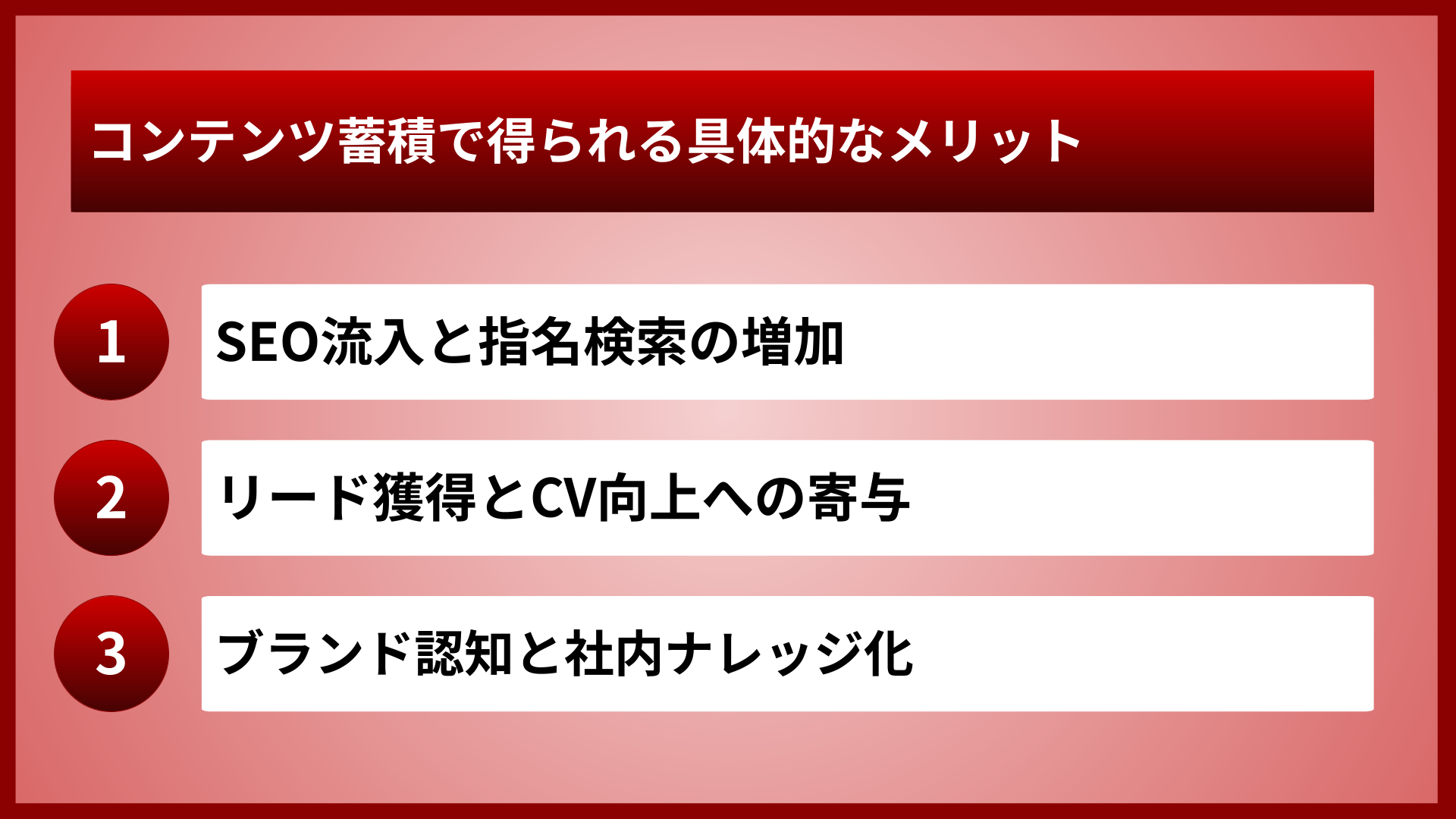 コンテンツ蓄積で得られる具体的なメリット