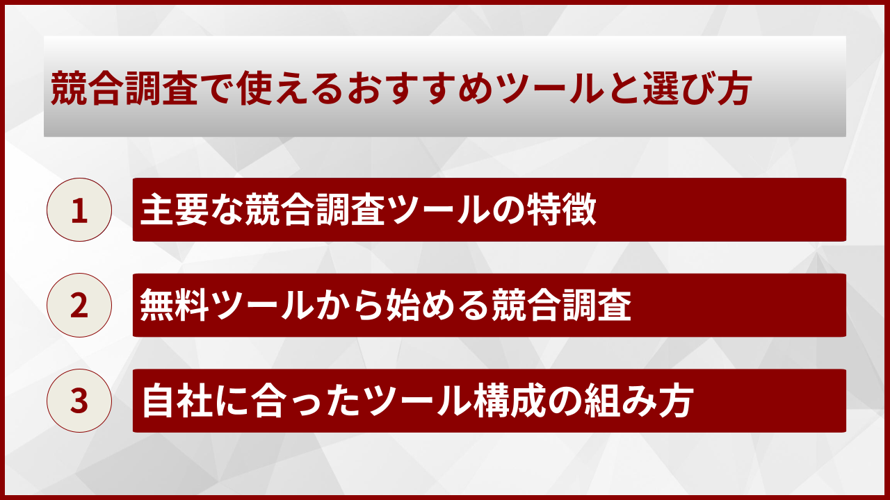 競合調査で使えるおすすめツールと選び方