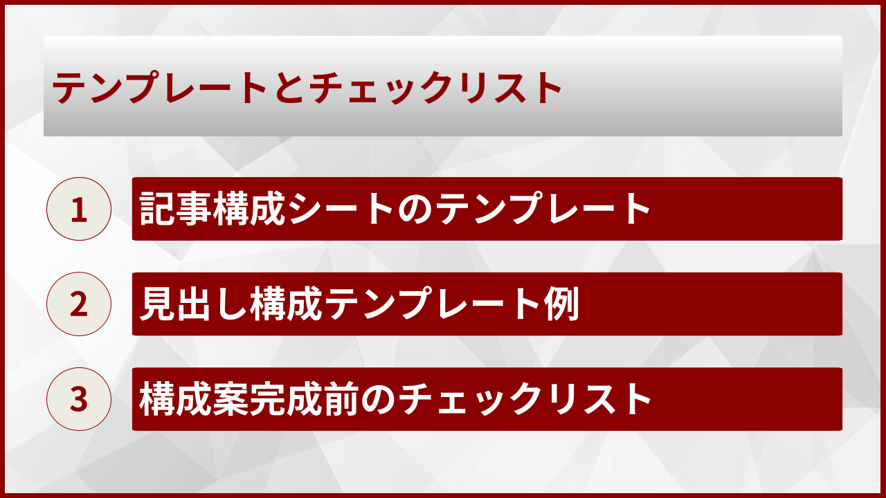 テンプレートとチェックリスト