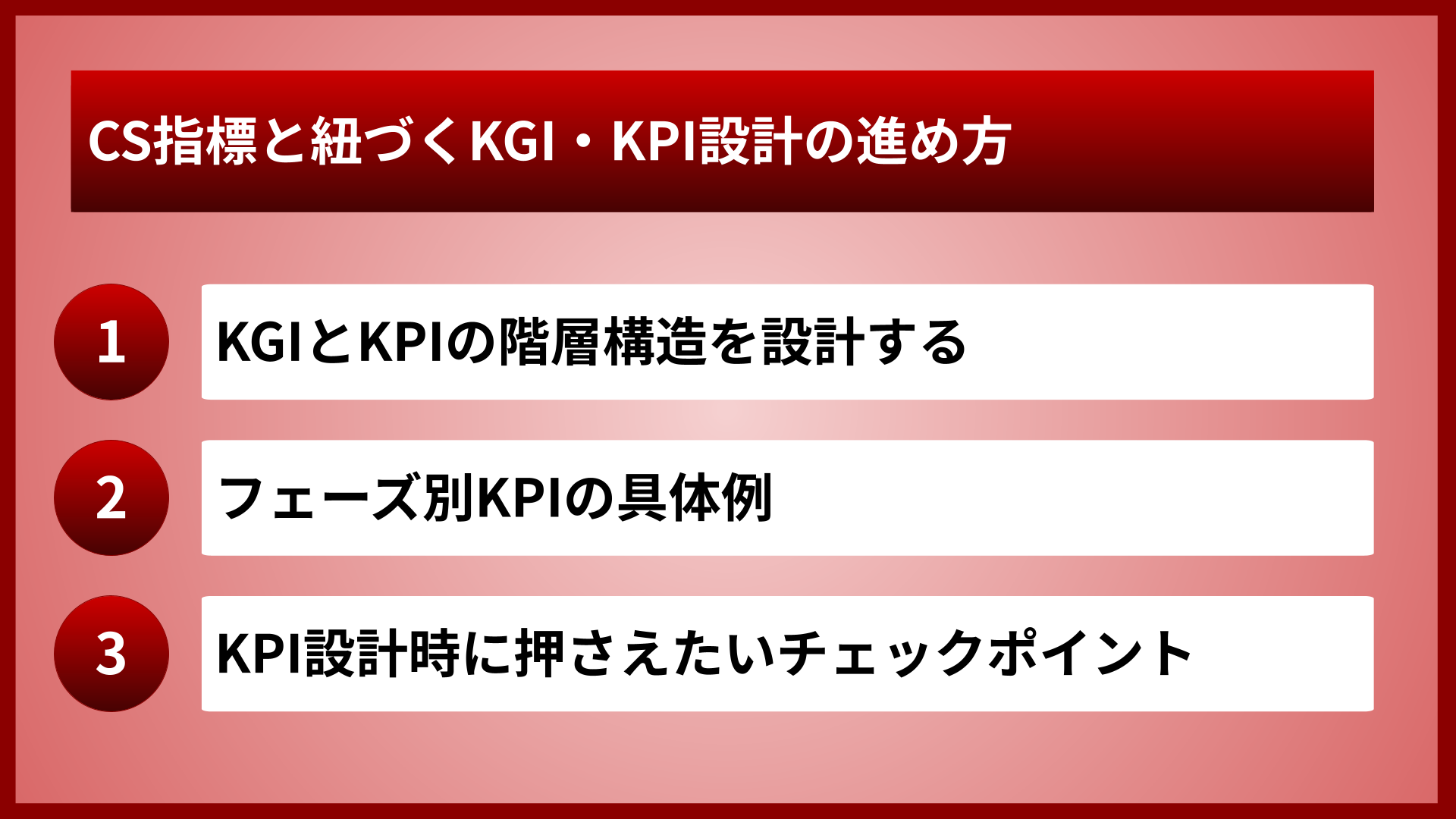 CS指標と紐づくKGI・KPI設計の進め方