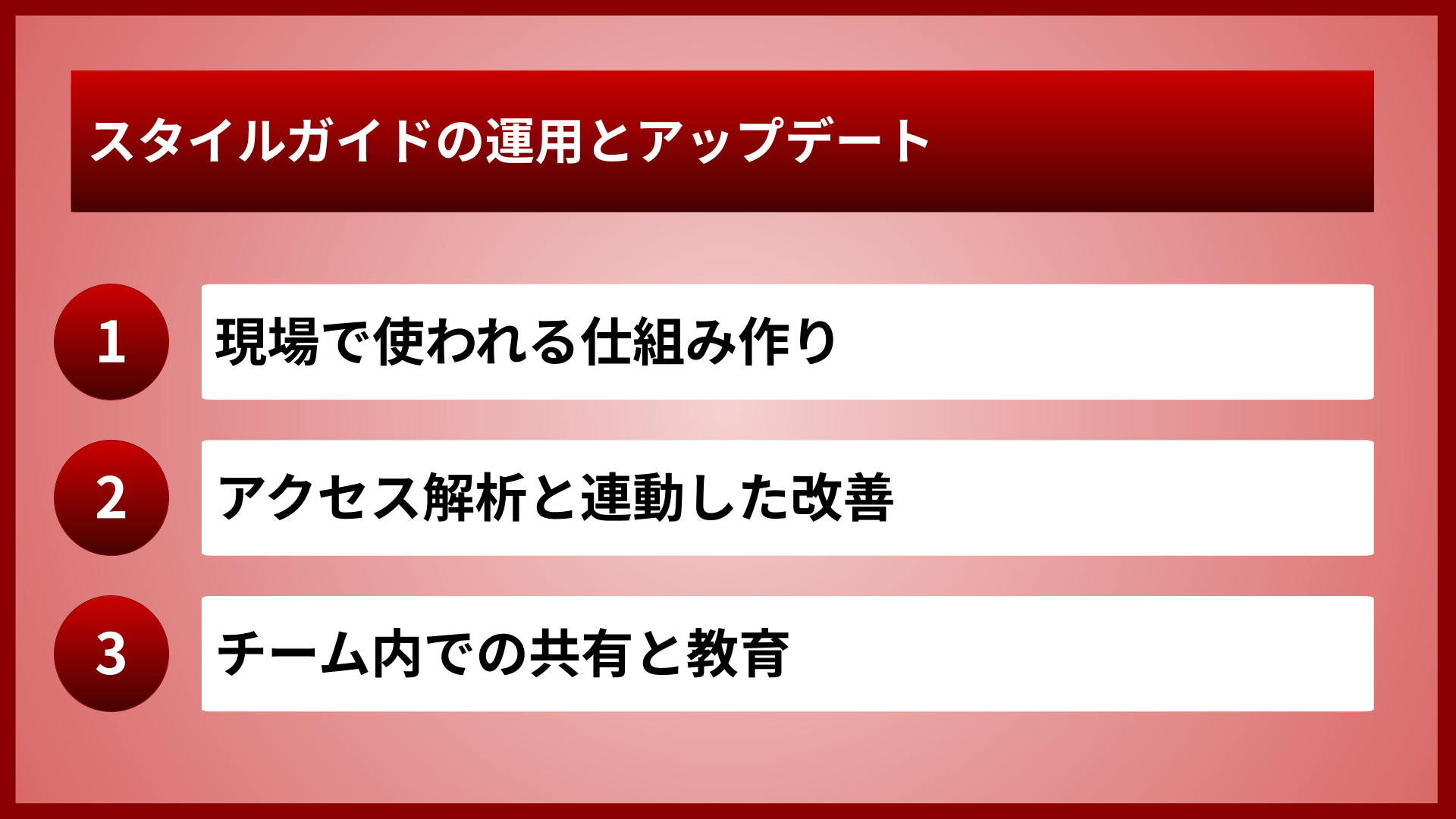 スタイルガイドの運用とアップデート