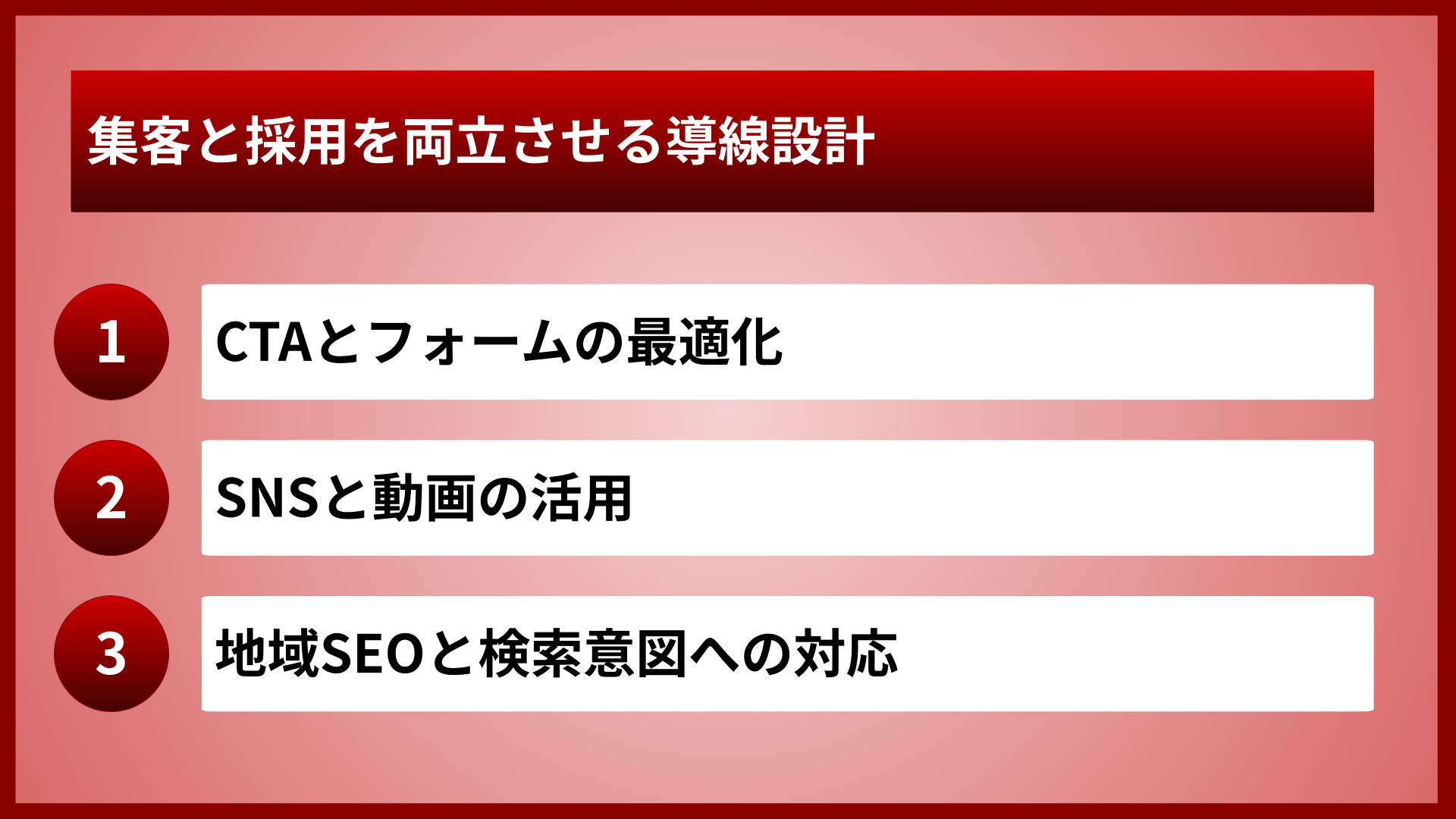 集客と採用を両立させる導線設計