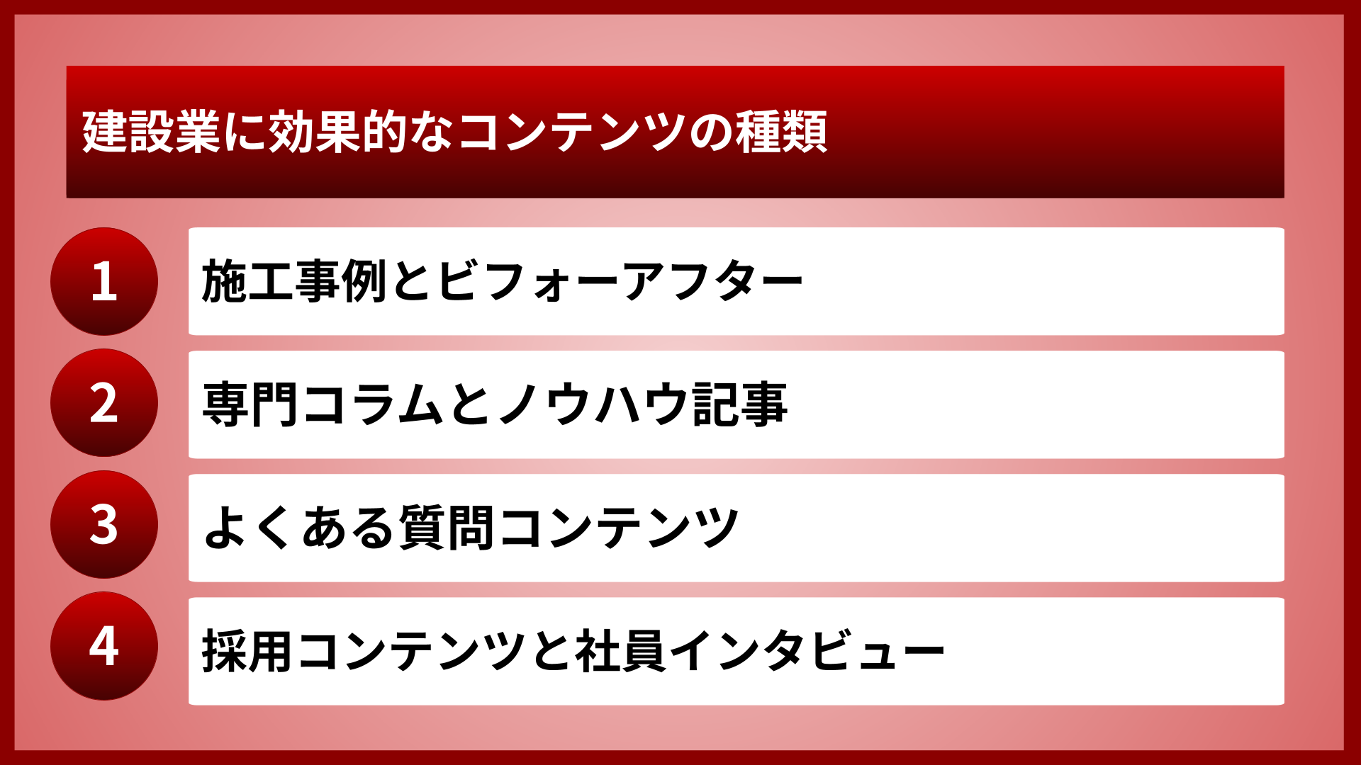 建設業に効果的なコンテンツの種類