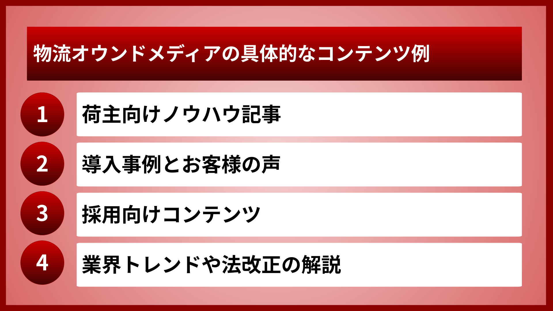 物流オウンドメディアの具体的なコンテンツ例