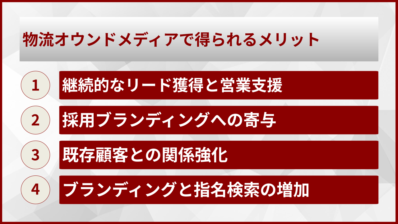 物流オウンドメディアで得られるメリット