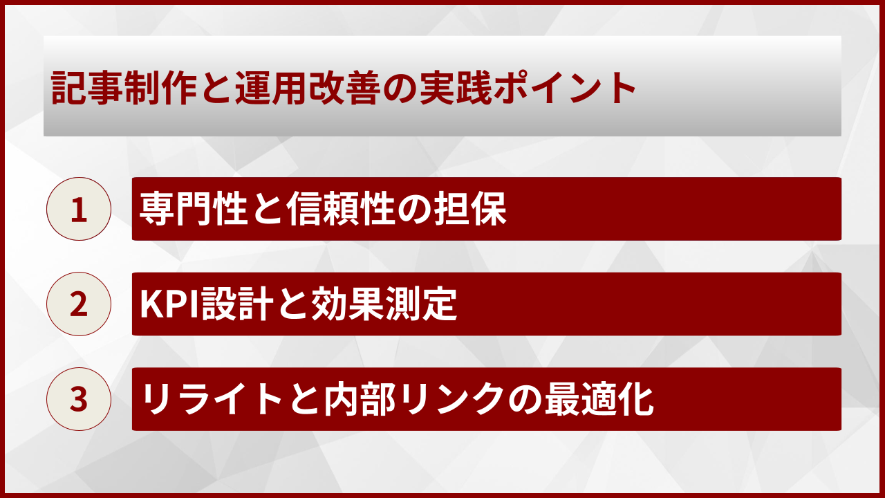 記事制作と運用改善の実践ポイント
