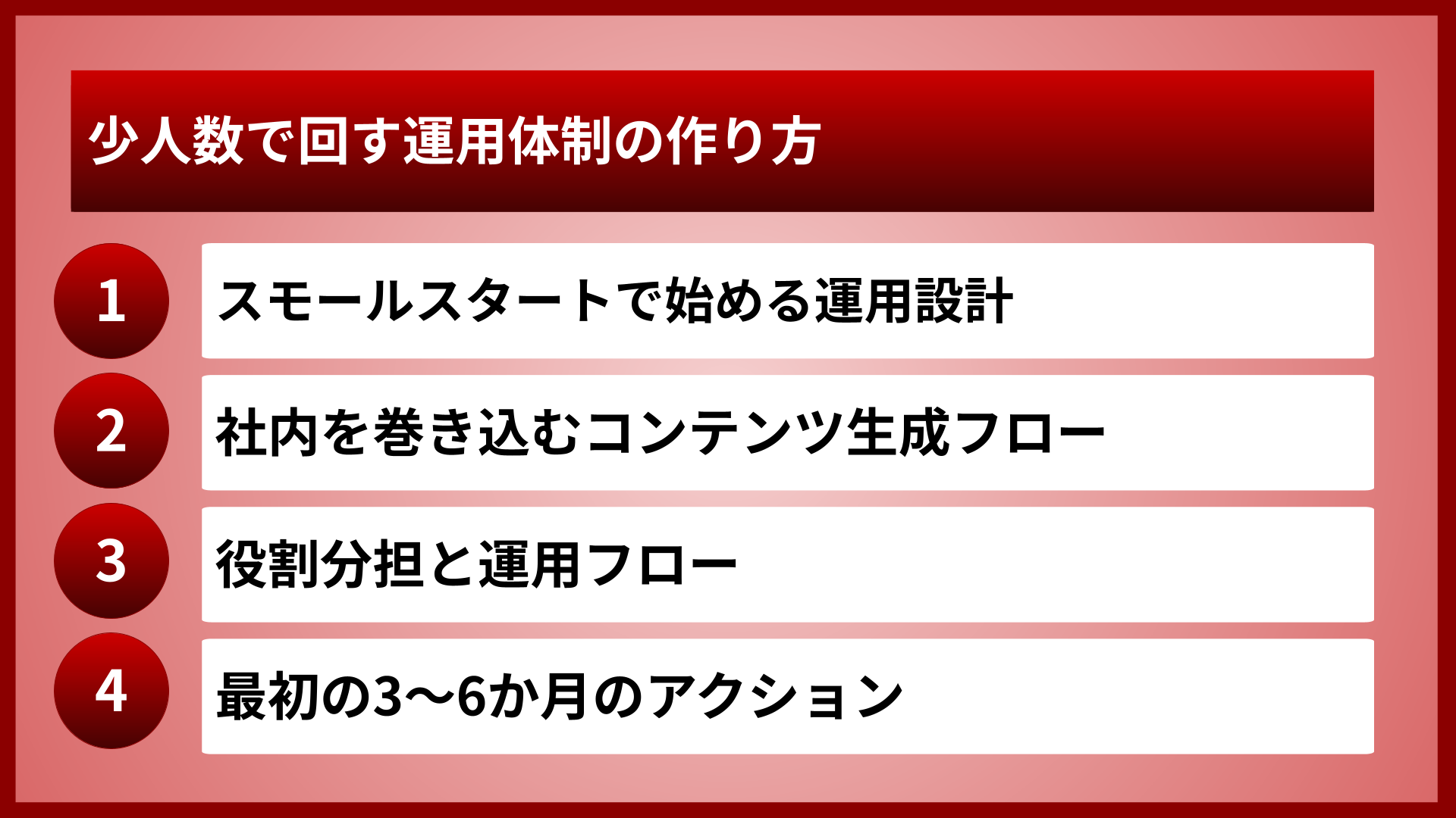 少人数で回す運用体制の作り方