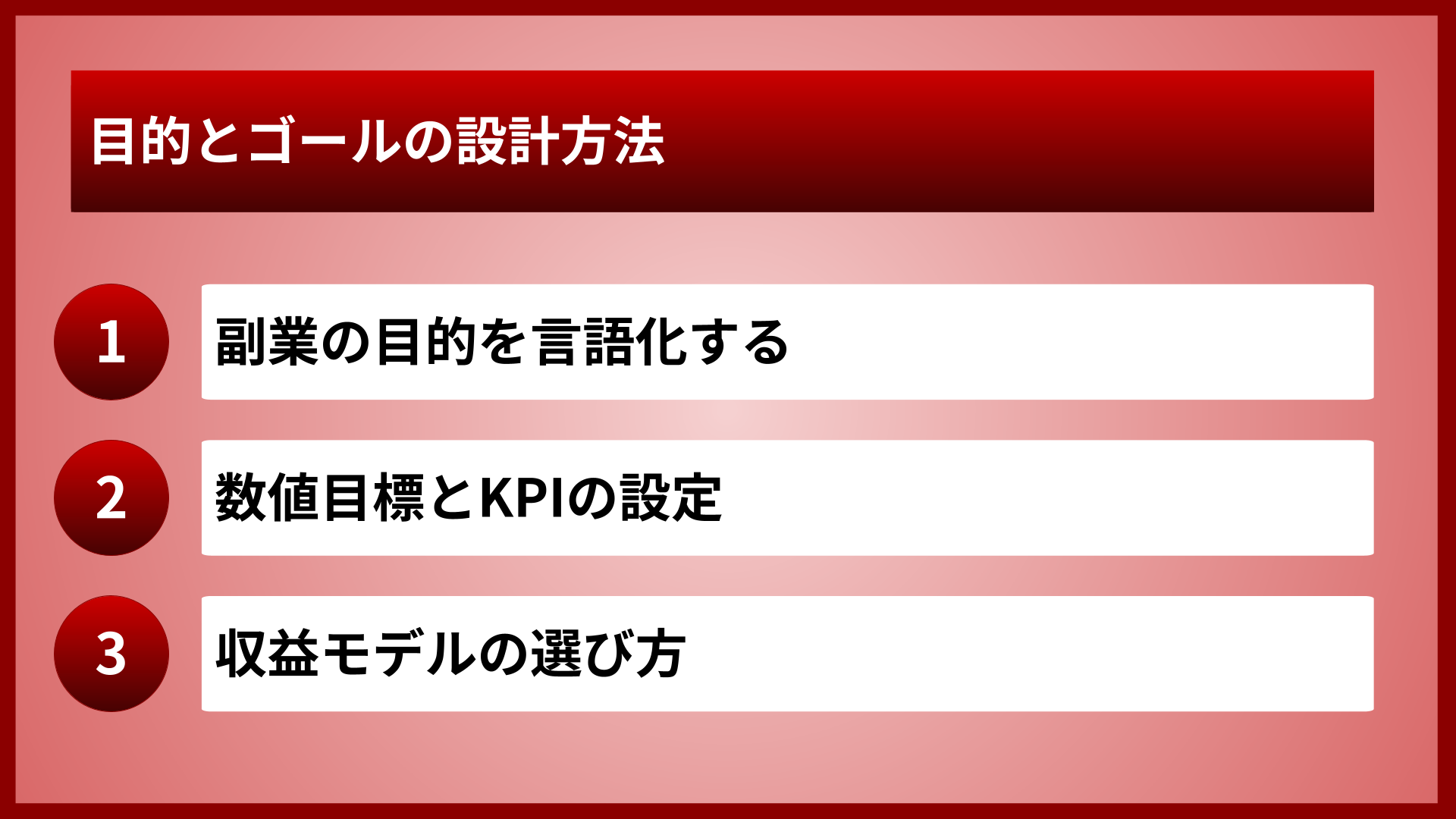 目的とゴールの設計方法