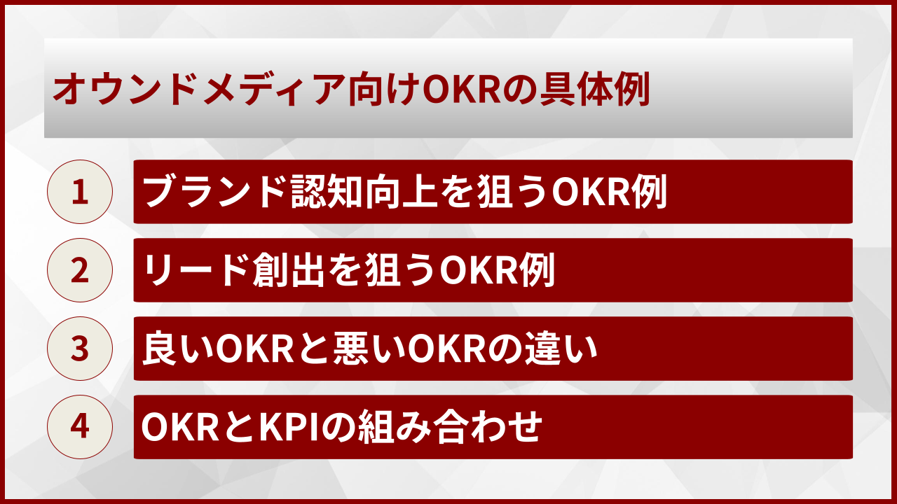 オウンドメディア向けOKRの具体例