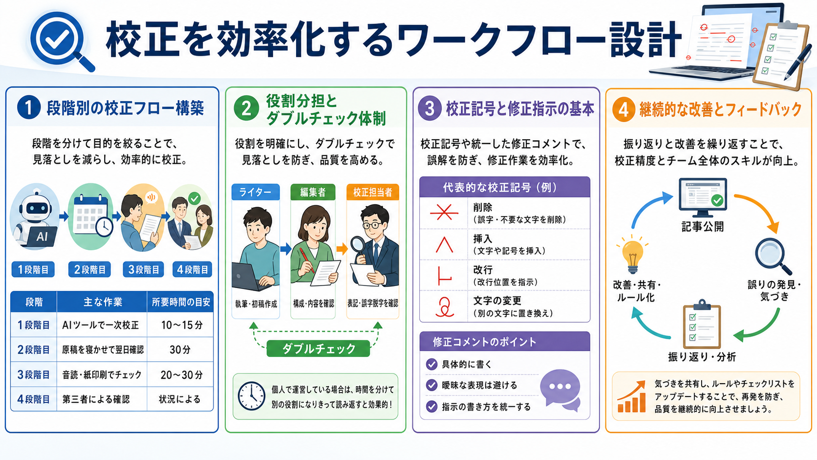 校正を効率化するワークフロー設計