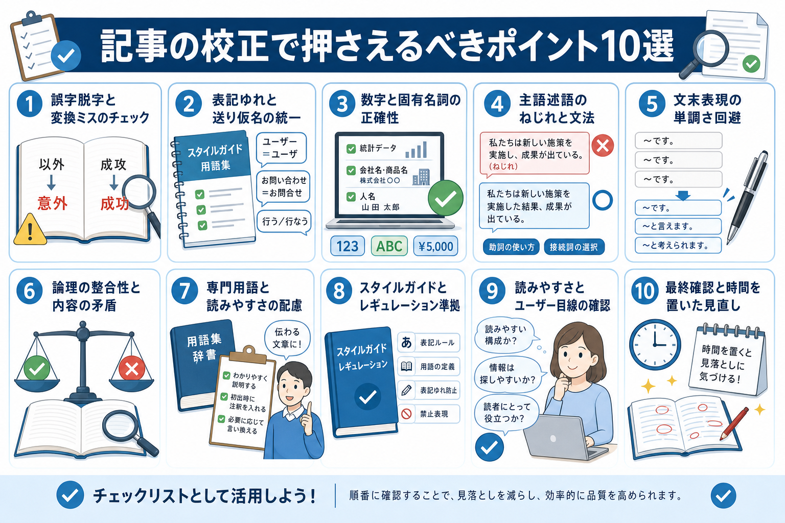 記事の校正で押さえるべきポイント10選