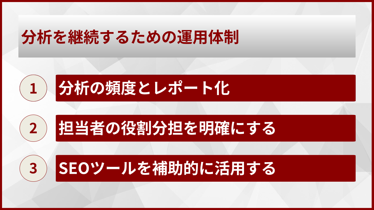 分析を継続するための運用体制
