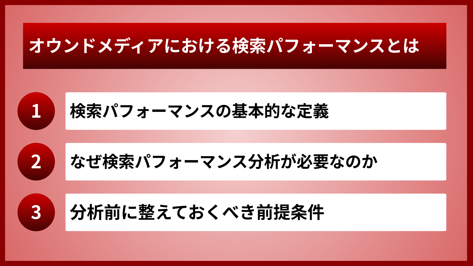 オウンドメディアにおける検索パフォーマンスとは