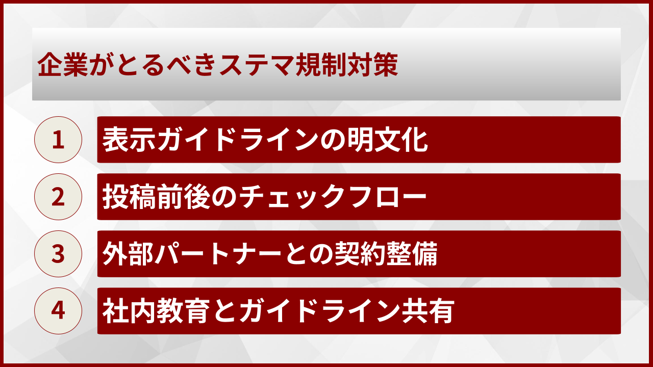 企業がとるべきステマ規制対策