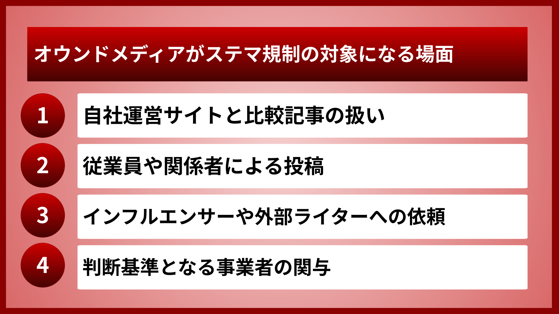 オウンドメディアがステマ規制の対象になる場面