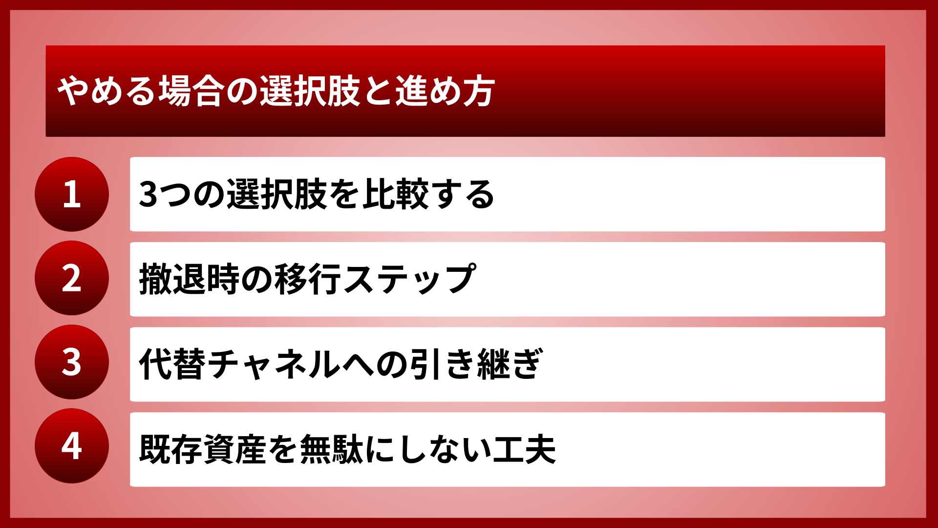 やめる場合の選択肢と進め方