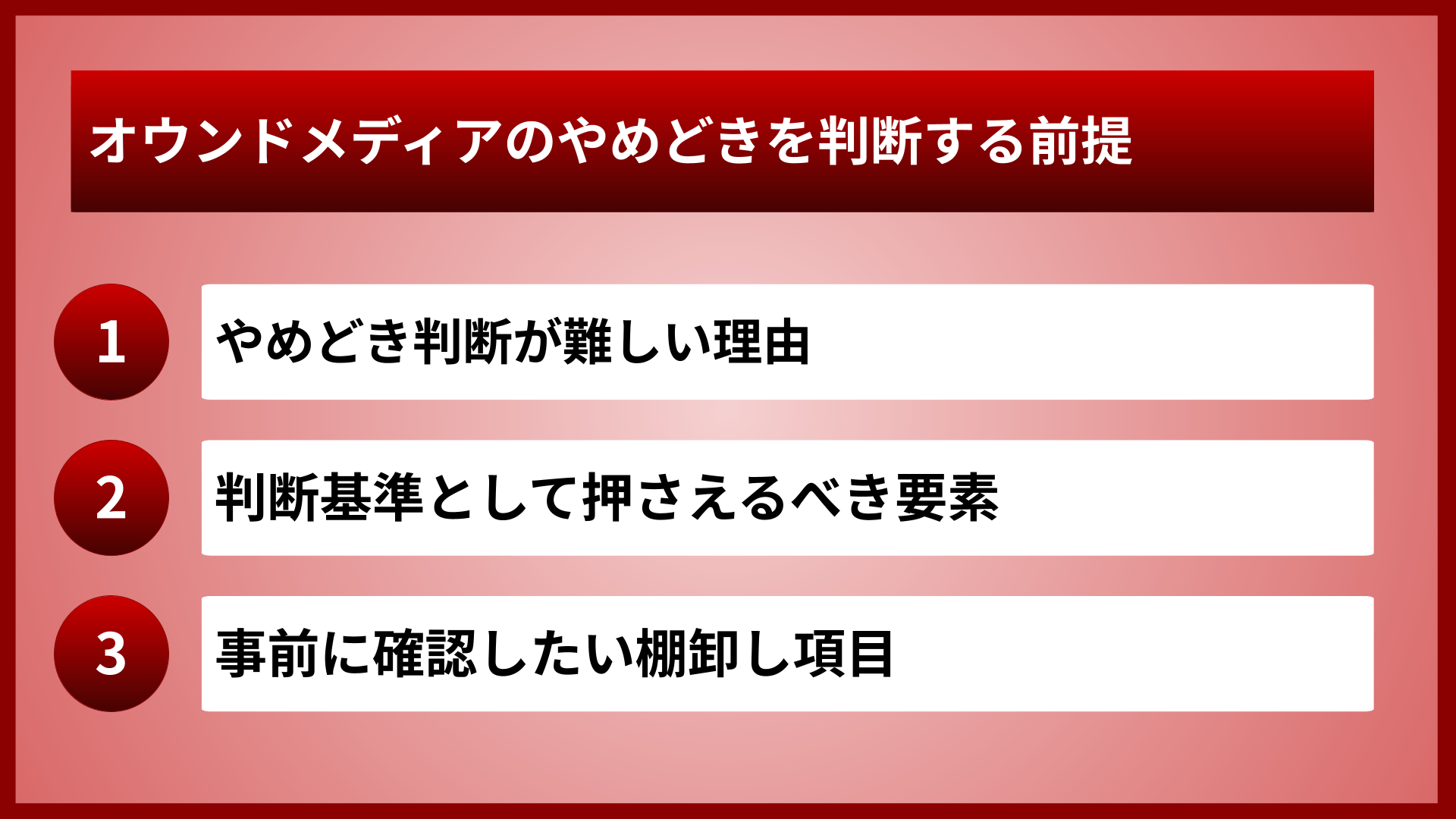 オウンドメディアのやめどきを判断する前提