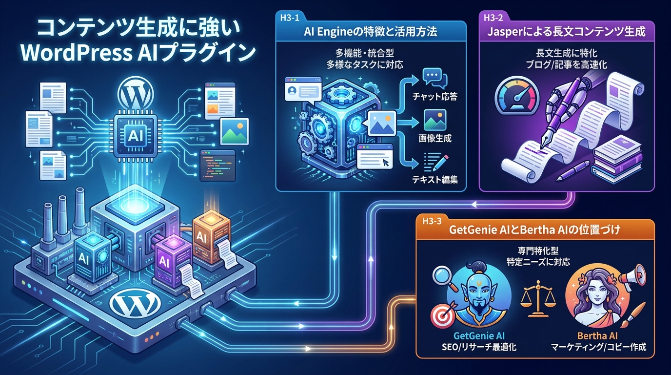 コンテンツ生成に強いWordPress AIプラグイン