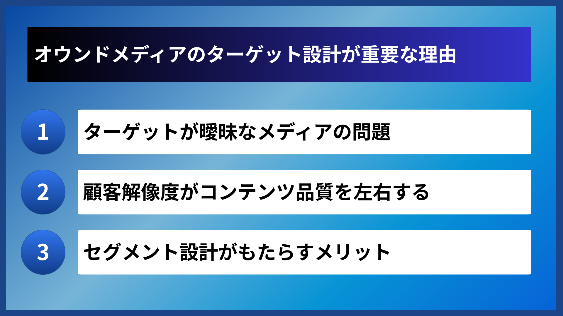 オウンドメディアのターゲット設計が重要な理由