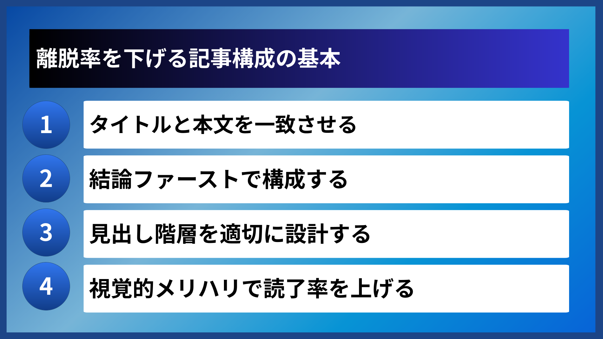 離脱率を下げる記事構成の基本