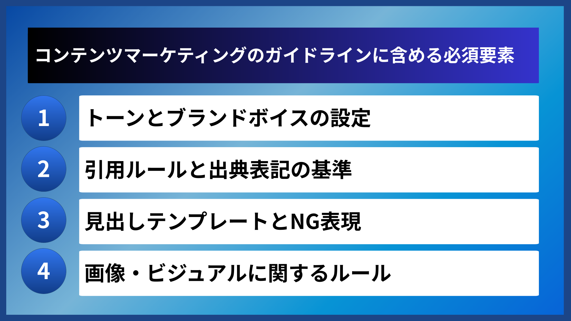 コンテンツマーケティングのガイドラインに含める必須要素