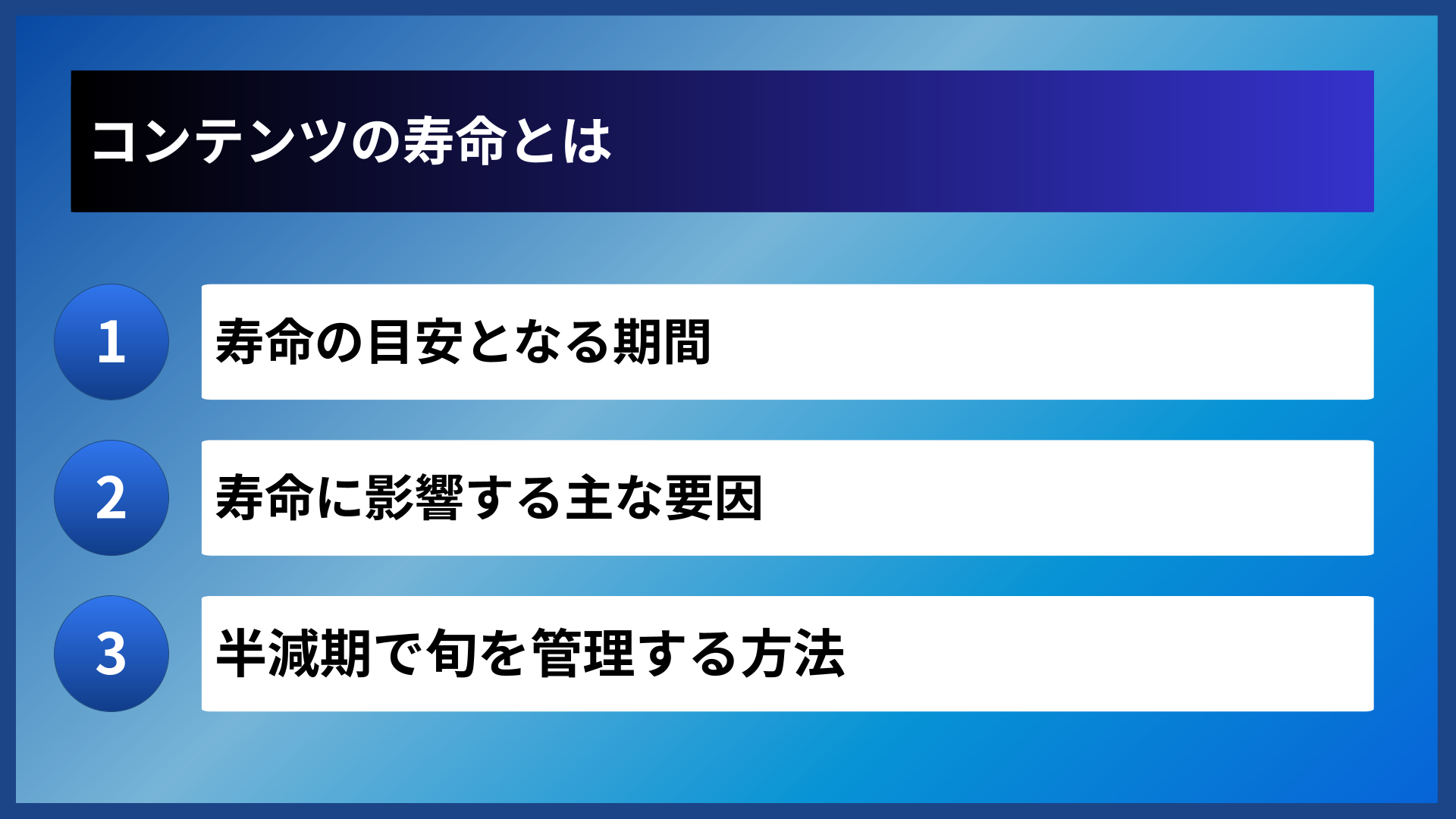 コンテンツの寿命とは