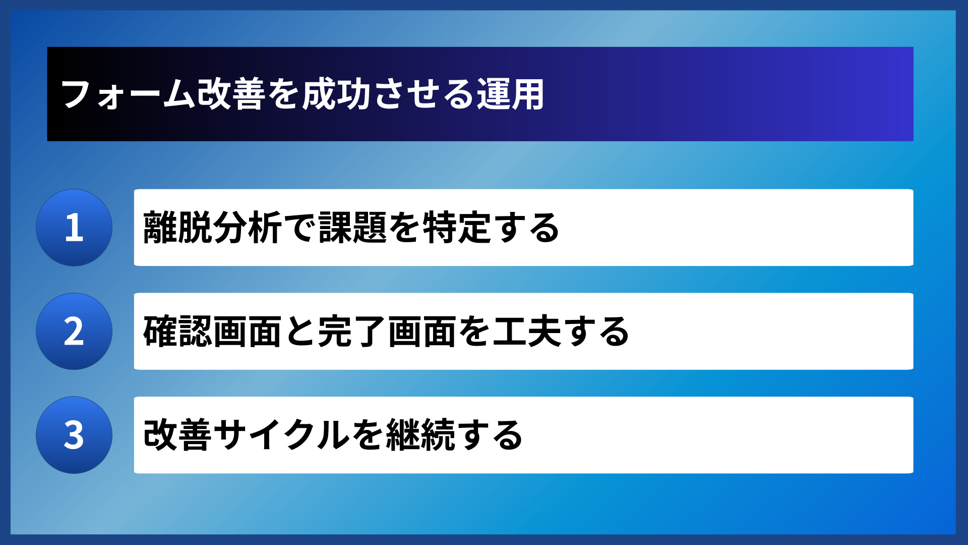 フォーム改善を成功させる運用