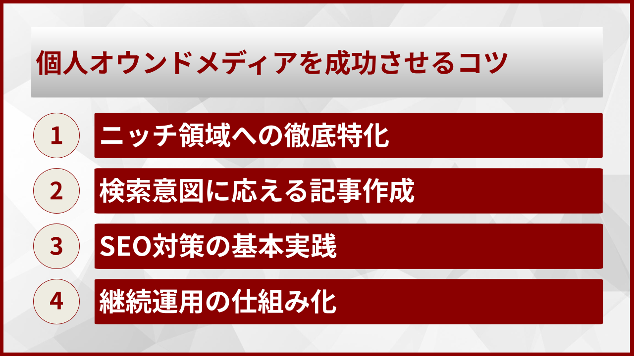 個人オウンドメディアを成功させるコツ