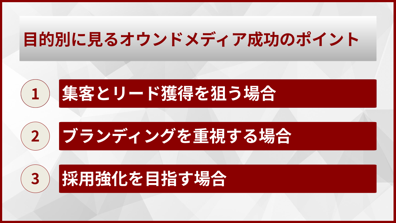目的別に見るオウンドメディア成功のポイント