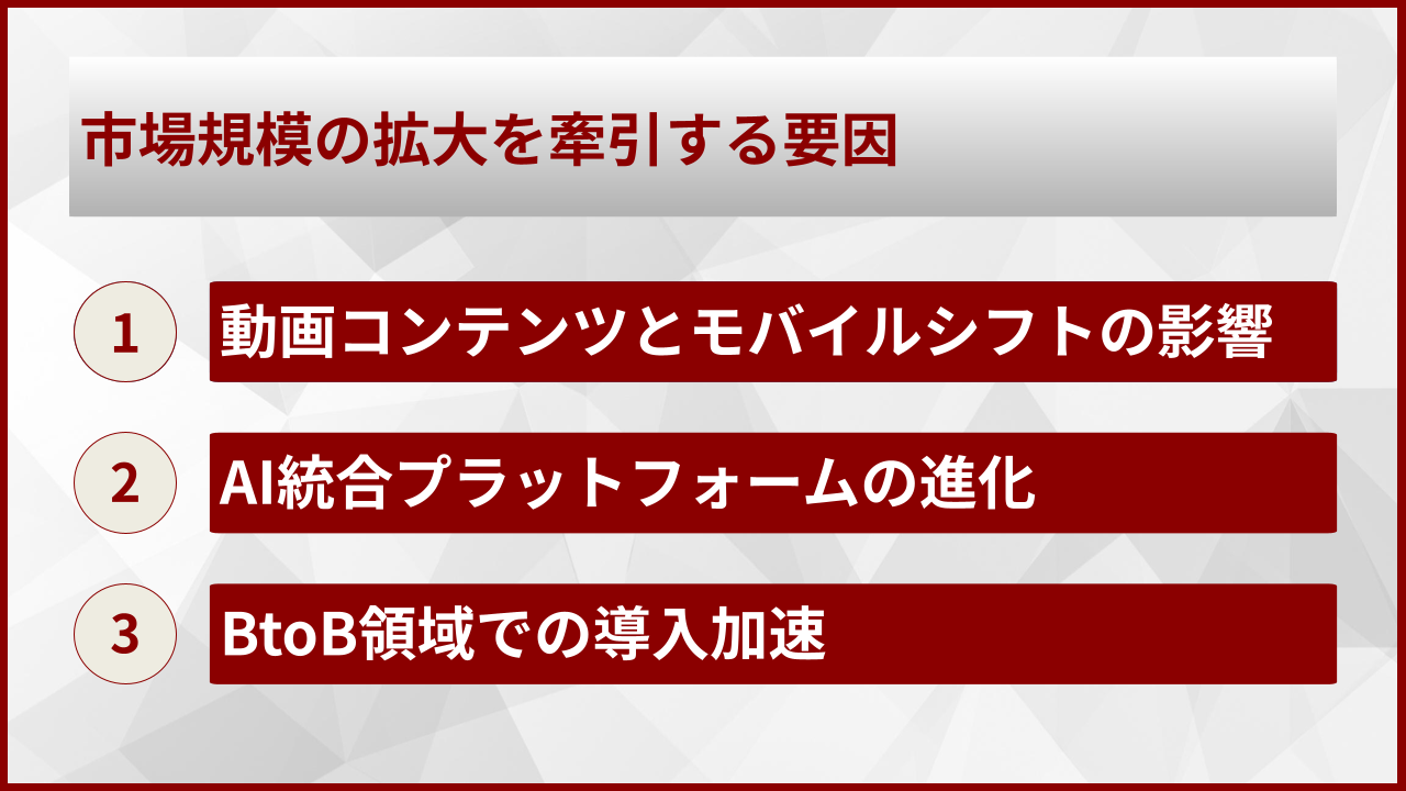 市場規模の拡大を牽引する要因
