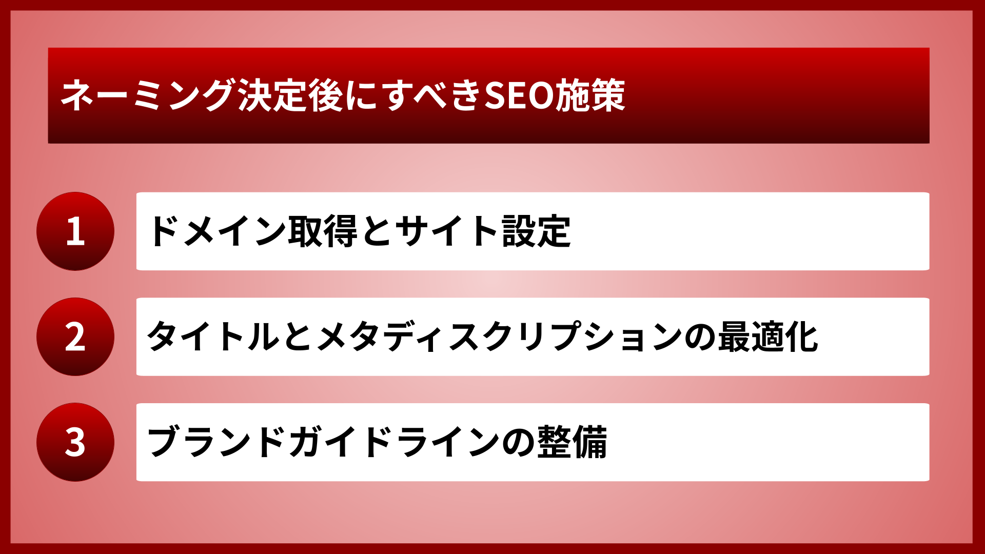 ネーミング決定後にすべきSEO施策
