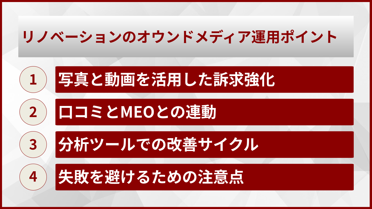 リノベーションのオウンドメディア運用ポイント