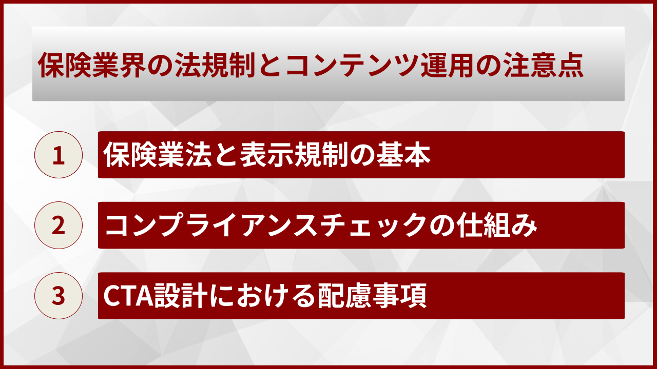 保険業界の法規制とコンテンツ運用の注意点